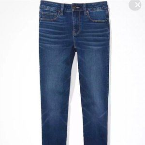 AE American Womens Eagle Skinny Denim Jeans Low Rise Stretch Dark Wash Size 6R